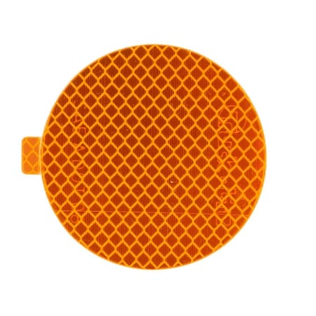 Truck-Lite Retro-Reflective Tape, 3in. Round, Yellow, Reflector, Adhesive Mount 98175Y